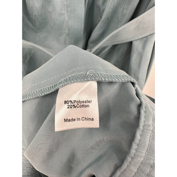 Tuckernuck Slate Blue Chloe Midi Dress sz M Belted NWT A-Line Collared Button - Picture 2 of 5